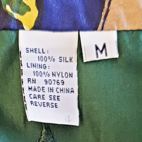 Coaco Womens Vintage New Old Stock Scarf Print Silk Bomber Jacket M/L NWT - Picture 12 of 15